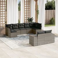 conjunto de sofas de ocio al aire libre equipado con cojines conjunto de 9 piezas