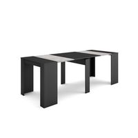 mesa consola extensible  mesa comedor plegable  220  para 10 comensales  comedor y cocina  estilo moderno  negro