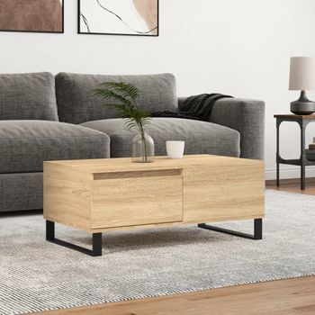 Mesa De Centro，mesa Auxiliar，mesa De Café Madera Contrachapada Roble Sonoma 90x50x36,5 Cm Cfw774135
