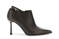 botines elasticos de piel napa con hebilla dark brown 37