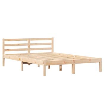 Estructura De Cama Matrimonial Comodidad Con Cabecera - Marrón 215,5 X 145,5 X 69,5 Cm