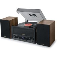 tocadiscos muse mt120mb 20 w rms bluetooth aux cdmp3 usb fm madera