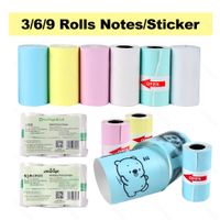 rollos de papel termico de etiquetas adhesivas de color blanco para impresora fotografica y rollo de papel de impresora de recibos de color blanco para peripage a6