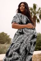 bump it up maternity vestido maxi negro de hojas
