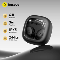 baseus bass wm02s auriculares inalambricos bluetooth 60 tws mini y compactos comodos de usar 36 horas de duracion de bateria ipx5