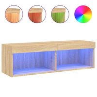 mueble para tv con luces led roble sonoma 100x30x30 cm vidaxl