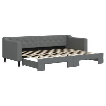 Cama Para Adulto | Cama Individual | Sofá Cama Nido Tela Gris Oscuro 80x200 Cm