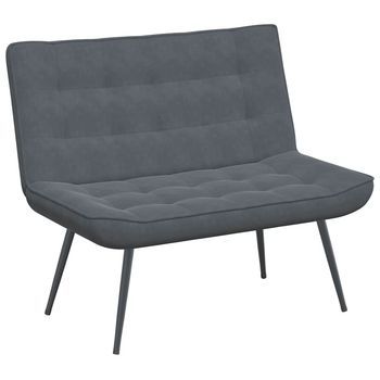 Banco Interior | Banco De Terciopelo Gris Oscuro 110x74x84 Cm