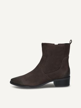 CAPRICE Bootie, brown, made of Leather with Block heel, Size 40.5