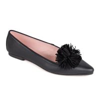 slipper piel negro flecos