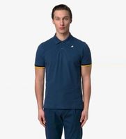 k-way para hombre k1125bw polo vincent pique azul s casual algodon manga corta