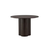 mesa de comedor redonda de madera para 4 personas - madera oscura