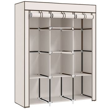 Armario de tela 125x43x162.5 cm crema