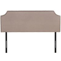 cabecero de cama tapizado beig e  r patas metal negr