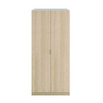 Armario de 2 puertas y diseño práctico 81x180 cm melamina roble