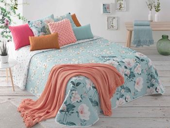 Colcha reversible manterol bouquet