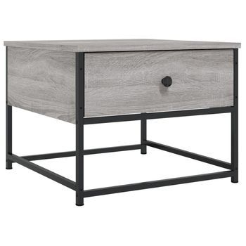 Mesa De Centro Madera Contrachapada Gris Sonoma 51x51x40 Cm Vidaxl
