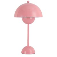 lampara de mesa tipo seta nordica de metal e27 45 cm rosa