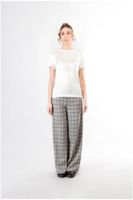 camiseta bimaterial con estampado de purpurina white