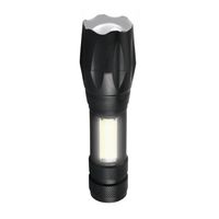 linterna led recargable usb mini 1200mah 5 modos de luz zoom ajustable linterna cob portatil para camping emergencias y trabajo