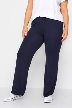Pantalones De Yoga De Tiro Alto En Color Azul Marino, Mujer Curvy Y Tallas Grandes, Yours