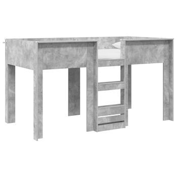 Cama Individual | Cama Litera Para Niños Con Colchón Gris Concreto 100 X 200 Cm