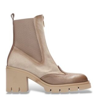 Hispanitas para mujer. HI254280 Botines de Piel Zurich taupe (41), 5 a 8cm, Cremallera, Casual