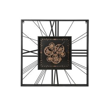 Reloj Pared Metal Cristal 80x8x80 Movimiento Negro
