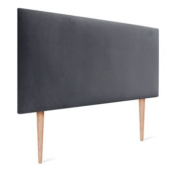 Dhome Cabecero De Terciopelo Liso 110x105 Con Patas Camas 105 - Gris Oscuro