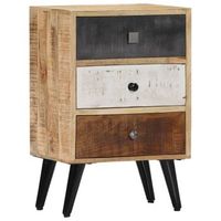 mesita de noche  mesilla de noche de madera maciza de mango 40x30x60 cm cfw351740