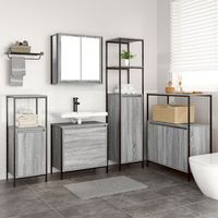 conjunto de muebles para bano de 5 piezas en gris sonoma de madera v2226 unico  gris