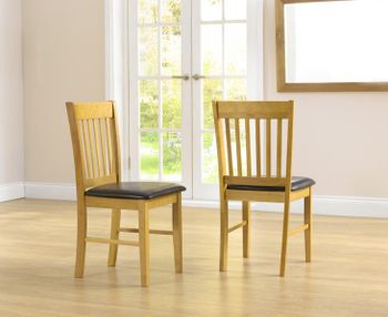 Amalfi Oak Dining Chairs - Brown