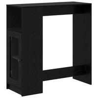 mesa de bar con estante roble negro 101 x 40 x 1035 cm