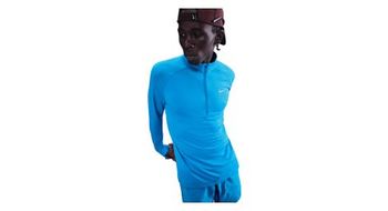 Camiseta 1 4 zip nike stride blue  hombre