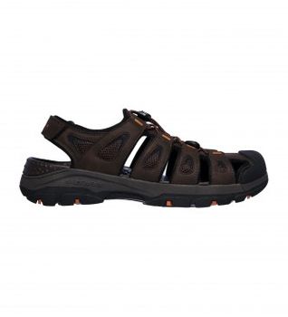 Skechers para hombre. 204111 Sandalias Tresmen - Outseen marrón (45), 1 a 3cm, Velcro, Casual, Deportivo, Outdoor
