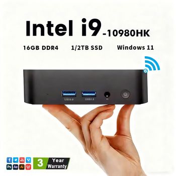 Mini PC Intel Core I9-10980HK/Core I3-6100, Windows 11 Pro, Mini Ordenador Portátil, 16 GB DDR4, 1 TB/2 TB SSD, WIFI 6, BT5.2, PC para Juegos, Oficina, Escritorio, 4K HD