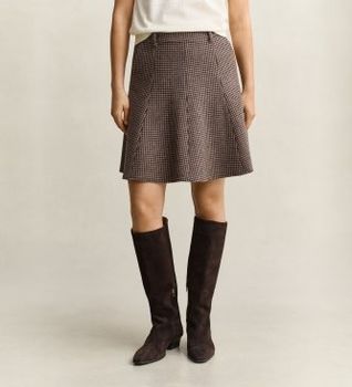 Gant para mujer. 4400276 Falda Houndstooth Flare taupe (36), Lana, Clásico