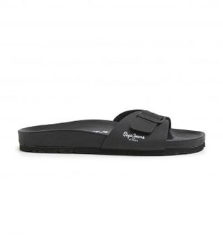 Pepe Jeans para hombre. PMS90100 Sandalias Anatómicas Royal Single negro (45), Plano, Ninguno, Casual