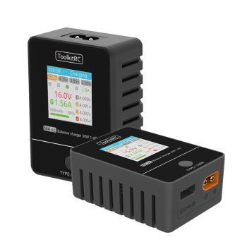 Toolkitrc M4AC 30w 2.5A con pantalla LCD a color, cargador y descargador de equilibrio para baterías LipoStorage de 1-4S