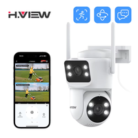 camara ip ptz de doble lente hview 3mp3mp wifi exterior deteccion humana por ia audio 1080p camara de seguridad cctv inalambrica