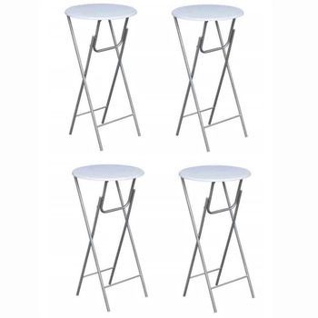 Mesas Altas Plegables 4 Unidades Mdf Blancas Vidaxl