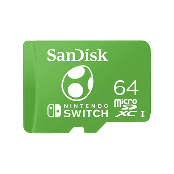SANDISK NINTENDO MICROSDXC UHS-I CARD FOR NINTENDO SWITCH, YOSHI EDITION- 64GB, UP TO 100MB/S READ UP TO 90MB/S WRITE