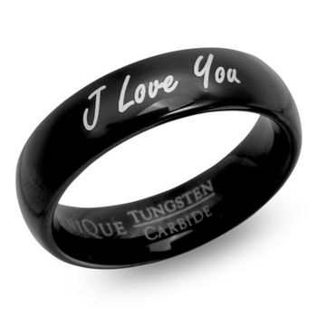 Grabado láser de anillos de tungsteno con revestimiento iónico
