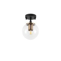 lampara de techo atmaca-10205 negro oro cobrizo metal vidrio 15x15x23 cm
