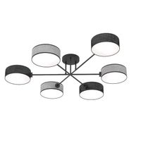 lampara de techo lorix negrogris 6 luces