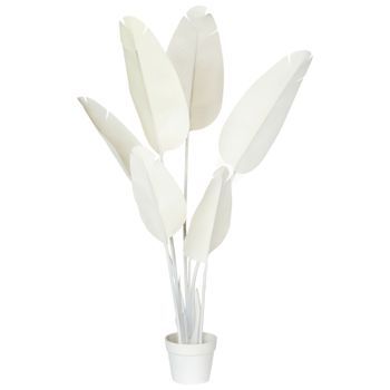Planta Artificial En Maceta Material Sintético 123 Cm Accesorio Decorativo Para Interior Blanco Banana Tree