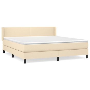 Cama Tapizada 203x183x88 Cm Tejido - Crema