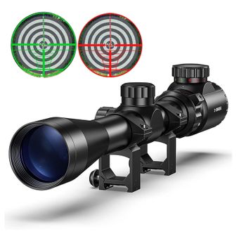 Visores EG 3-9x40, Miras de Caza con Retícula de Luz Roja y Verde, Visor Óptico Táctico, Visores de Caza