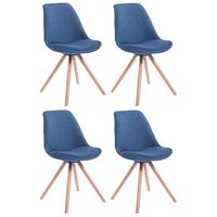 set de 4 sillas de comedor toulouse en tela azul 56x48x84 cm clp