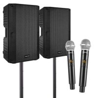 set de karaoke vonyx 800w rms bluetooth 2 microfonos inalambricos uhf